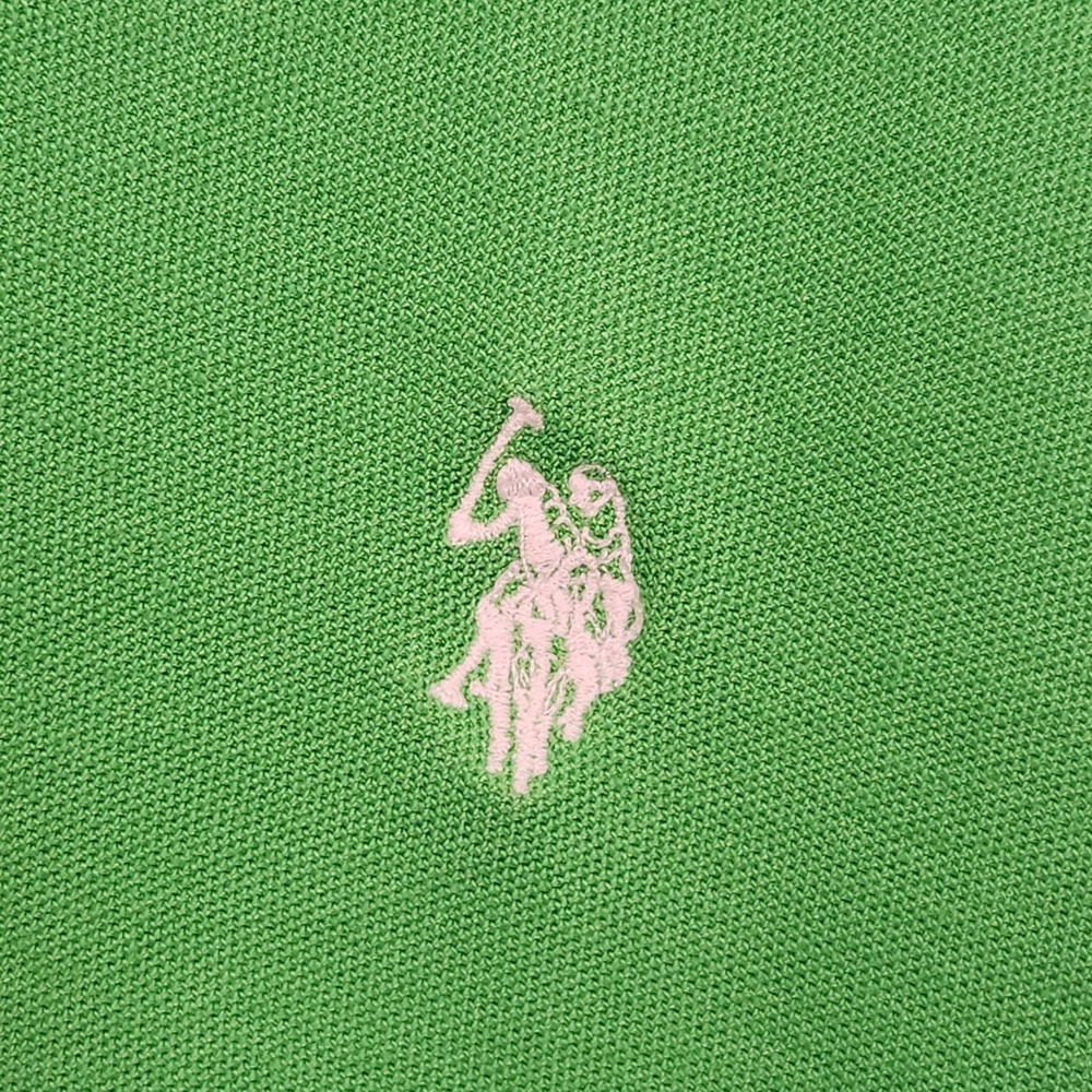 US POLO ASSN Performance Pique Polo Shirt Men's 3XL Green Embroidered Logo - Picture 2 of 5